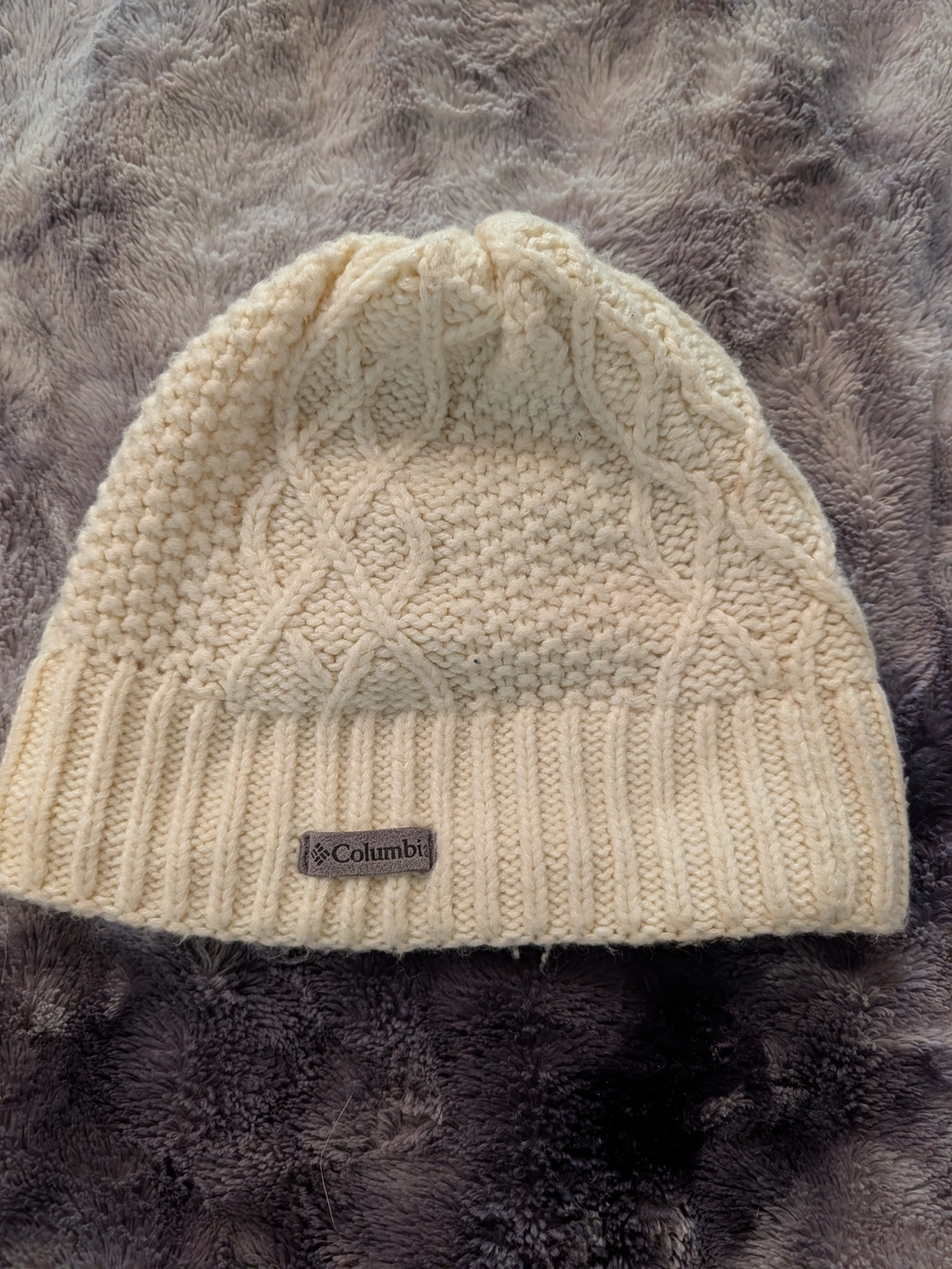 Columbia Cream Cable Knit Winter Beanie